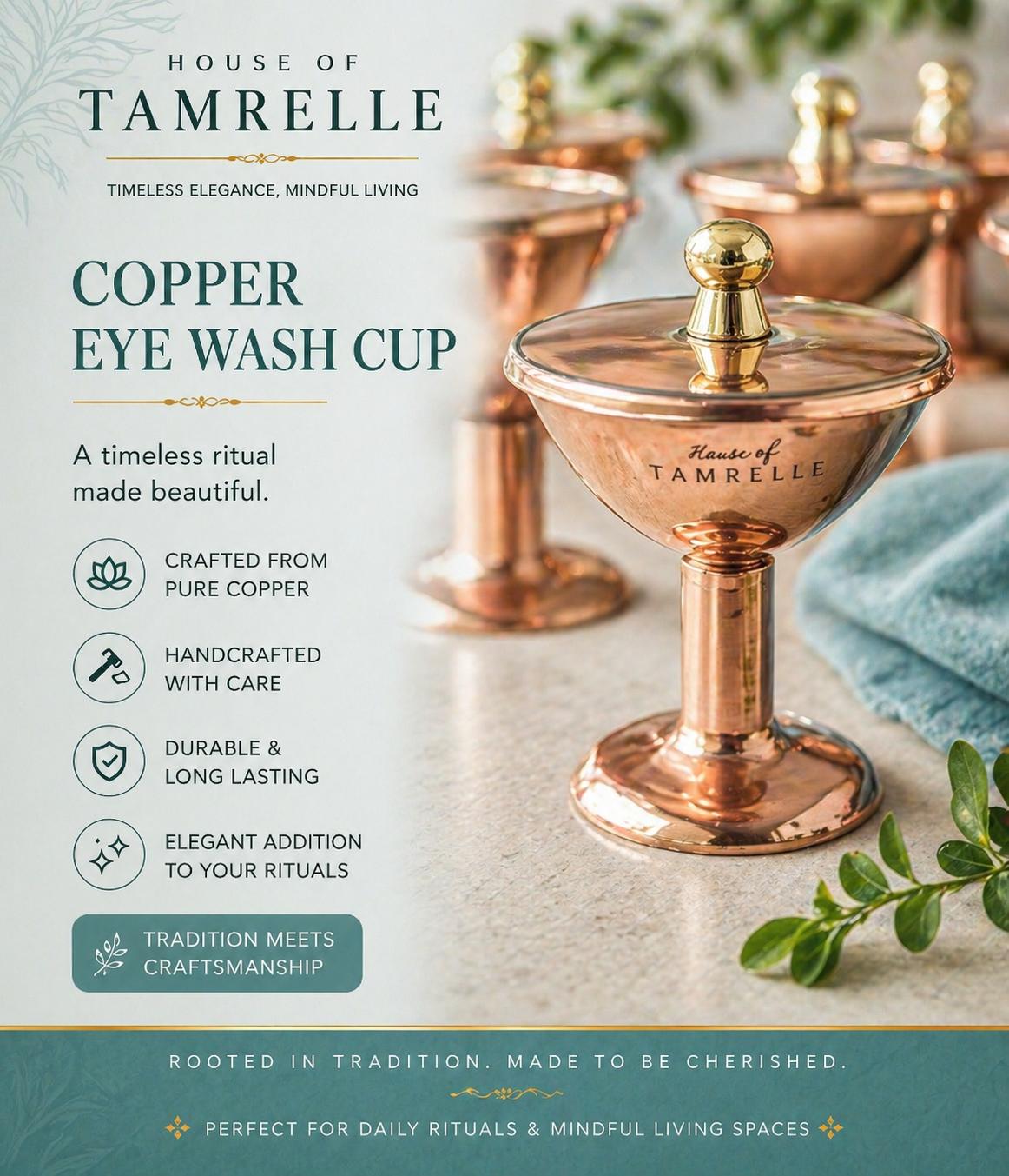 Copper eye wash cups set